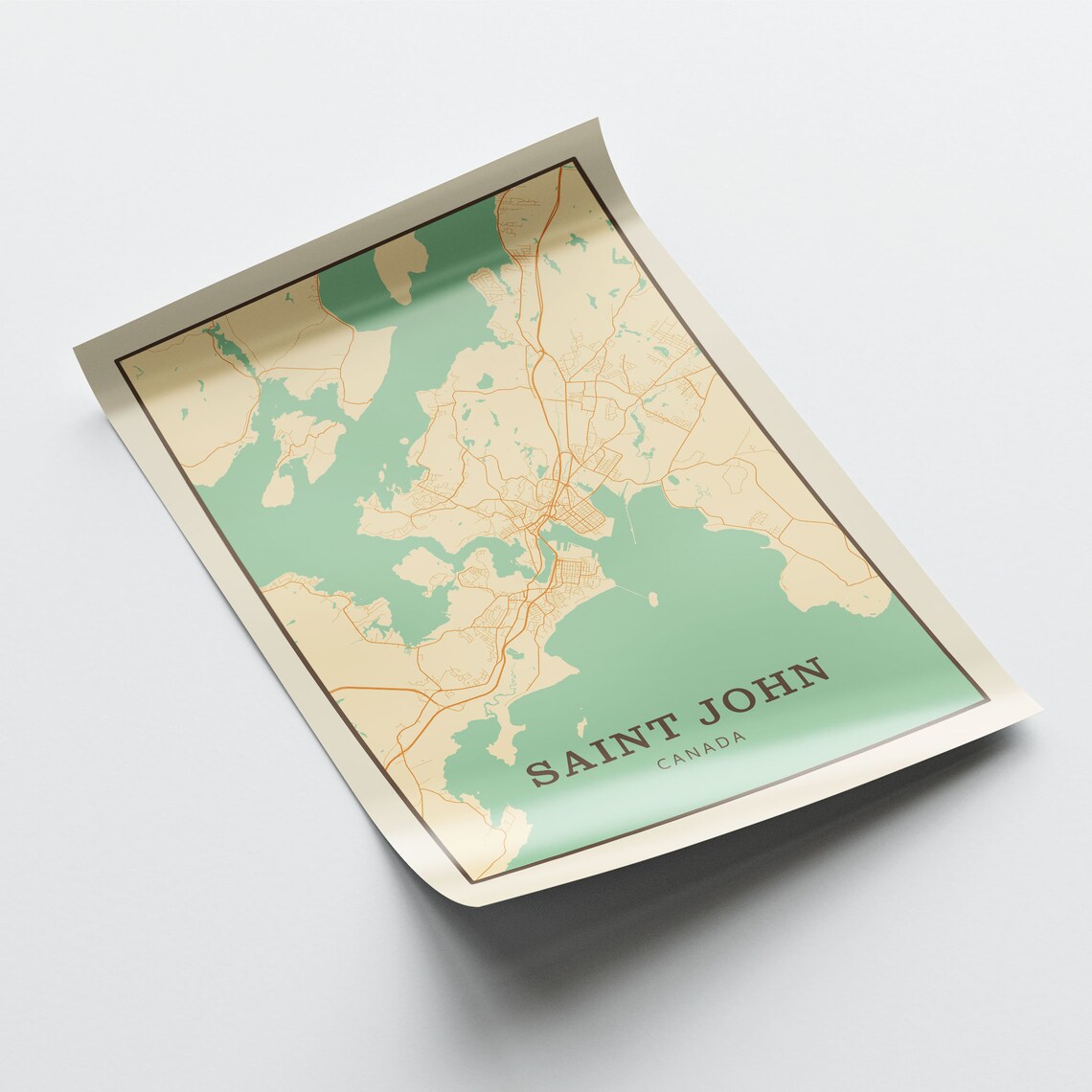 Saint John Canada Vintage Street Map City Art Poster Home Decor Gift - Image 2