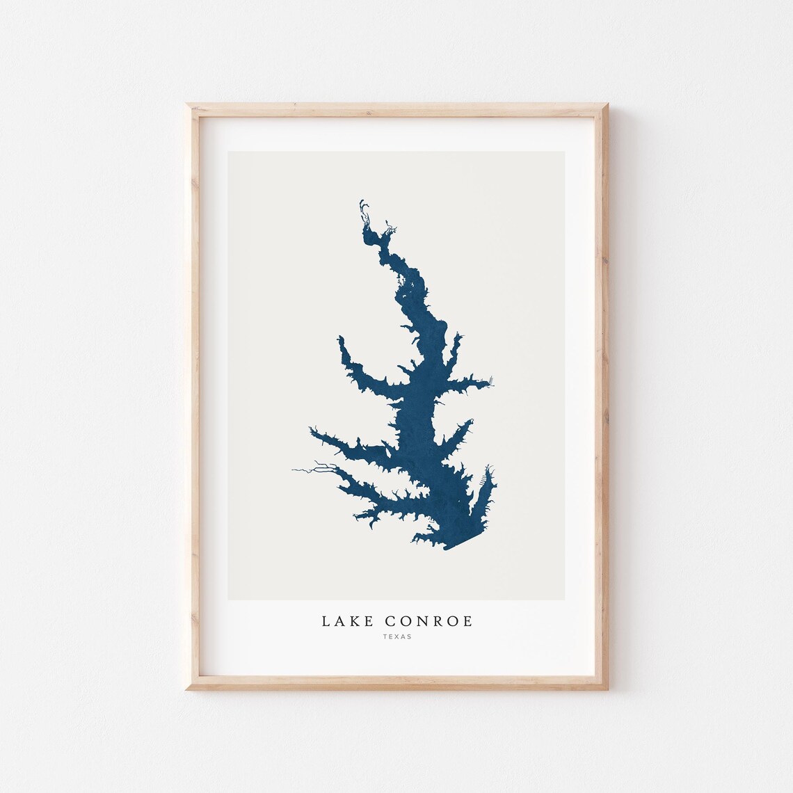 Lake Conroe Map Poster Print, Texas Gift