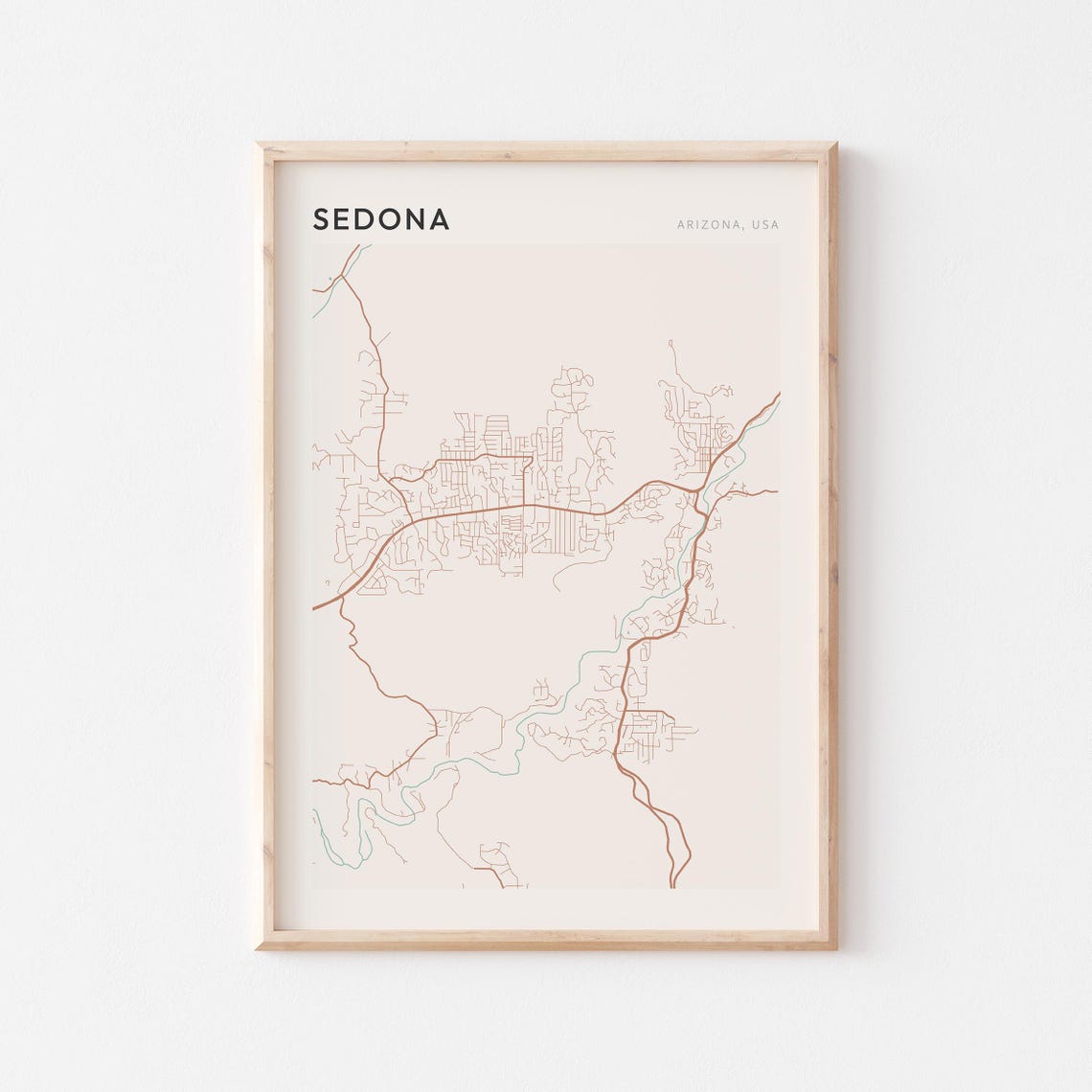 Sedona Map Poster Sedona Print Sedona Poster Sedona Wall Art Arizona Travel Gift Farmhouse Wall Decor Office Art Print