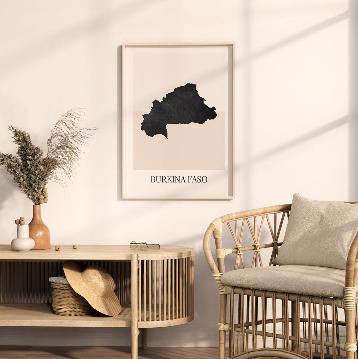 Burkina Faso Map Poster Burkina Faso Print Burkina Faso Map Print Minimalist Boho Wall Art Burkina Faso Art Print Decor For Home Or Gift - Image 2