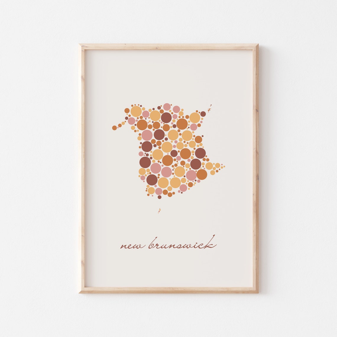 New Brunswick Canada Colorful Dot Art Province Map Art Poster - Image 3