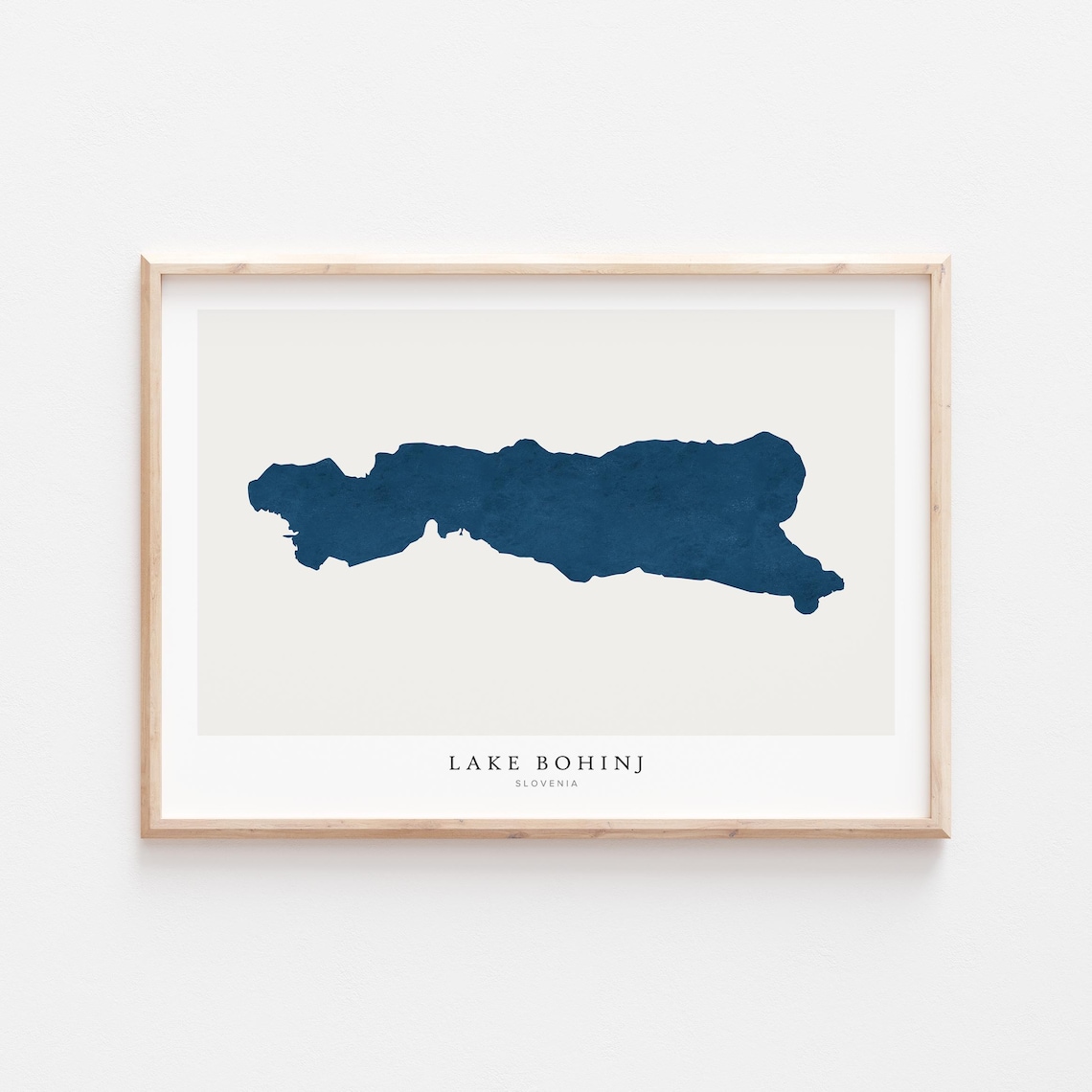 Lake Bohinj Slovenia Minimalist Lake Silhouette Map Art Poster