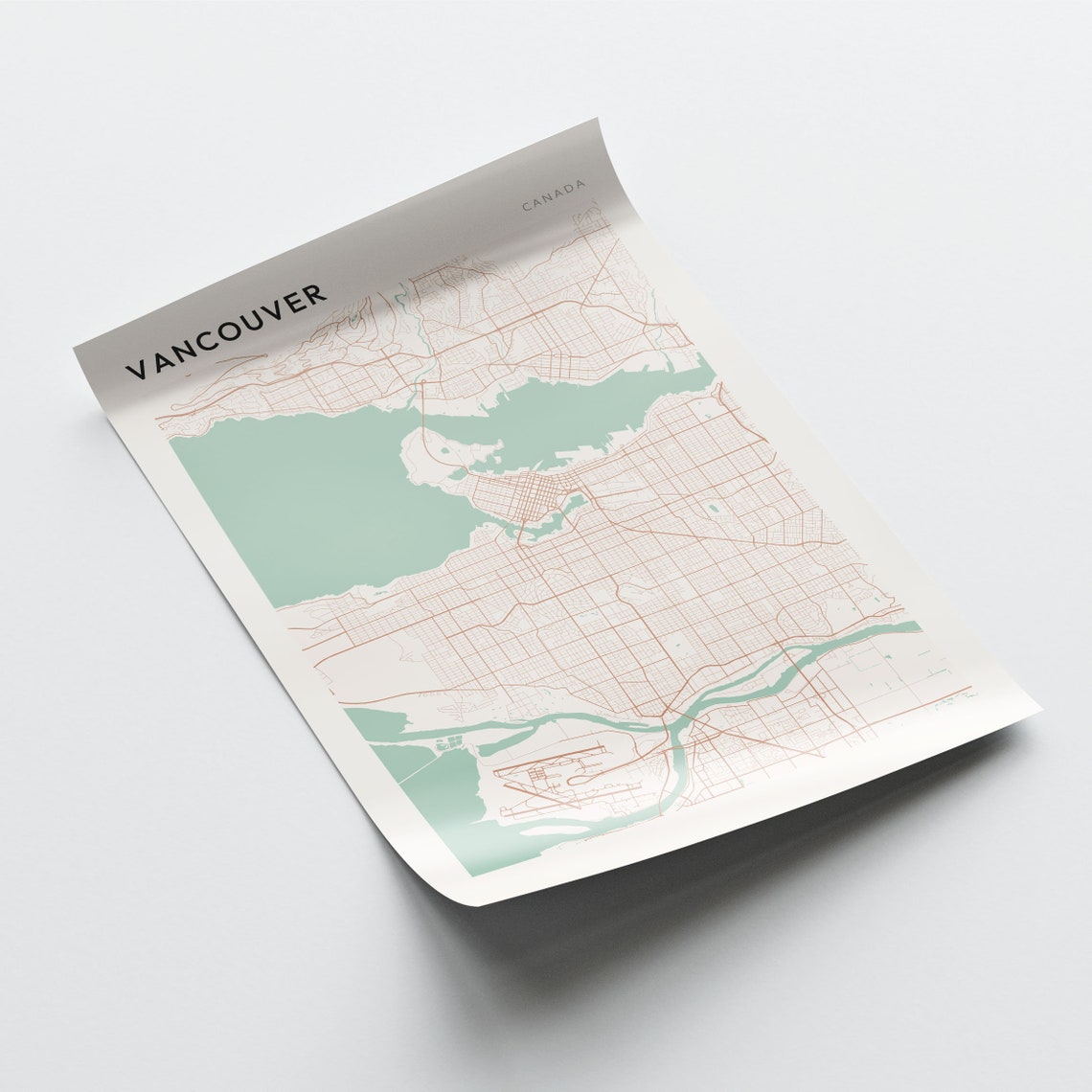 Vancouver Canada Minimalist Street Map City Art Poster Home Decor - Image 2