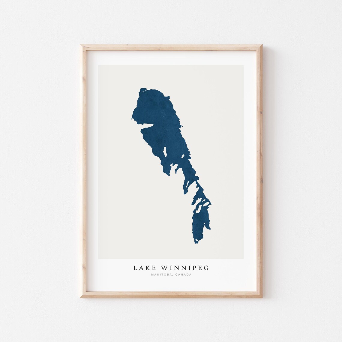 Lake Winnipeg Print Poster Art Wall Map Canada