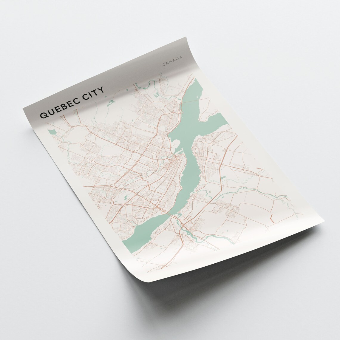 Quebec City Canada Minimalist Street Map City Art Poster Home Decor - Image 2