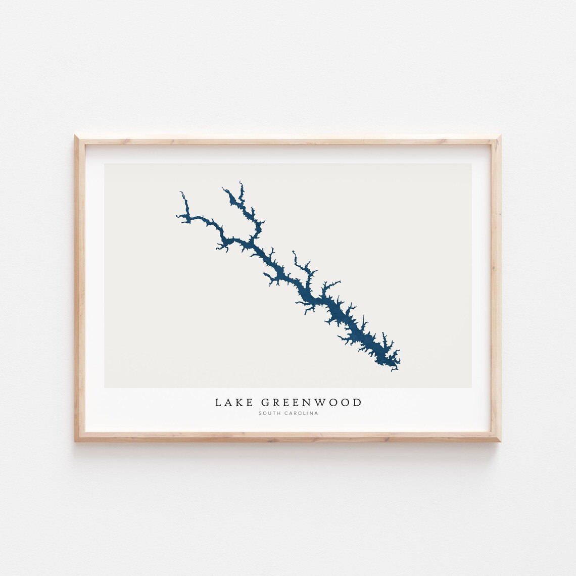 Lake Greenwood Wall Map, South Carolina Art Print