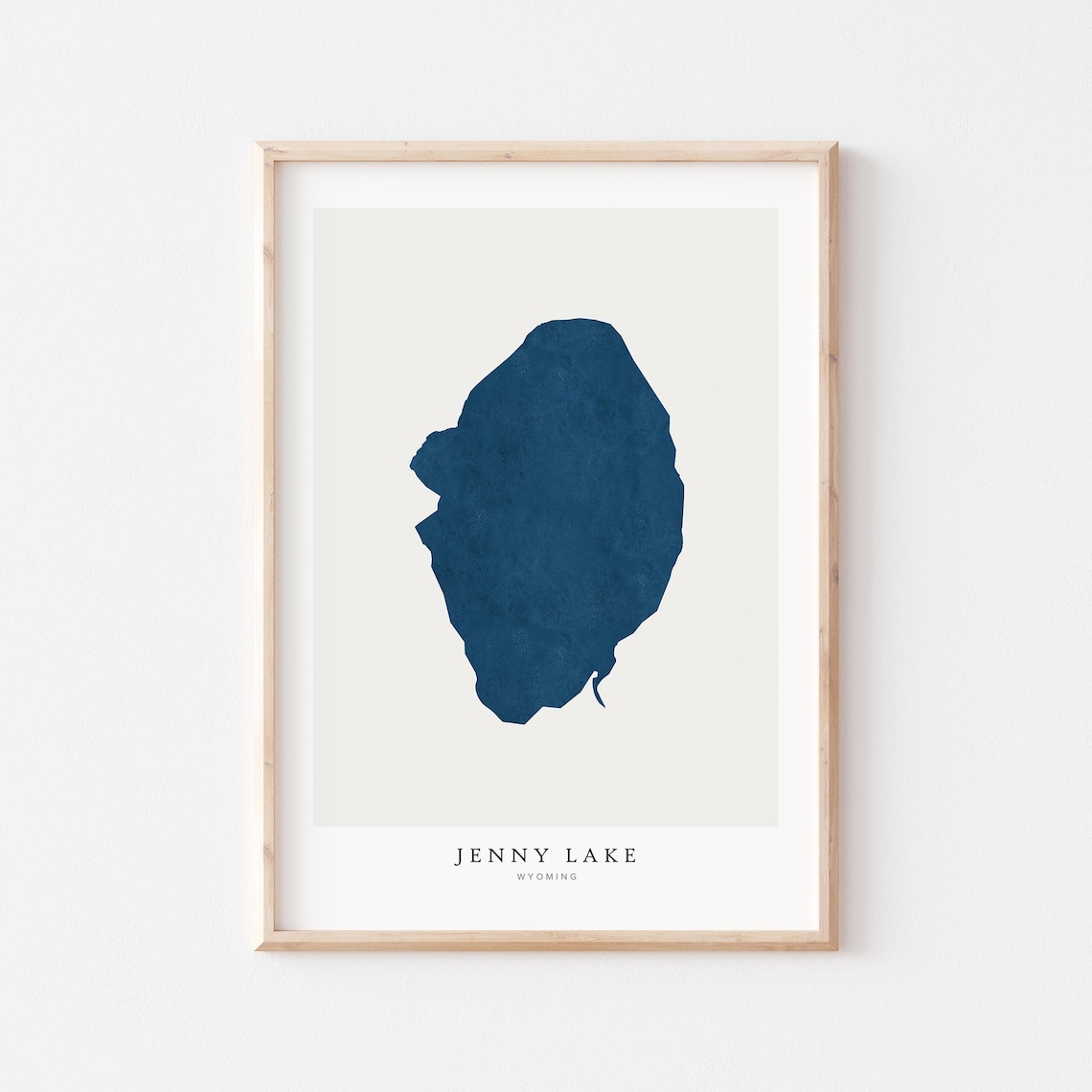 Jenny Lake Wyoming Navy Blue Minimalist Lake Silhouette Art Poster
