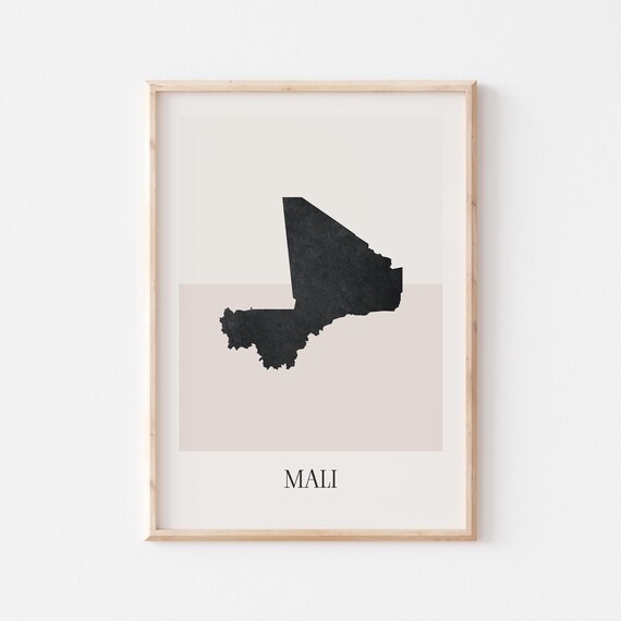 Mali Map Poster Print Minimalist Boho Wall Art Decor For Home Or Gift