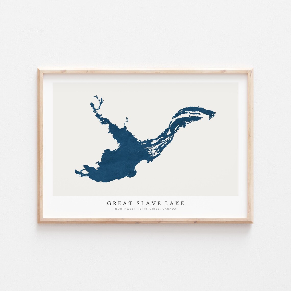 Great Slave Lake Print Poster Art Wall Map Canada