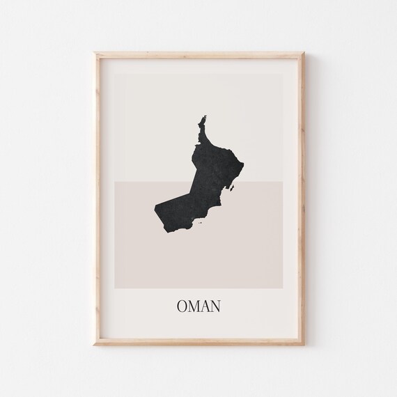 Oman Map Poster Print Minimalist Boho Wall Art Decor For Home Or Gift