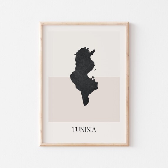 Tunisia Map Poster Print Minimalist Boho Wall Art Decor For Home Or Gift