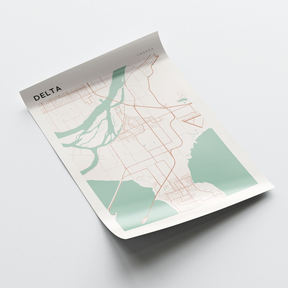 Delta Canada Minimalist City Street Map Art Poster Home Decor - Image 2