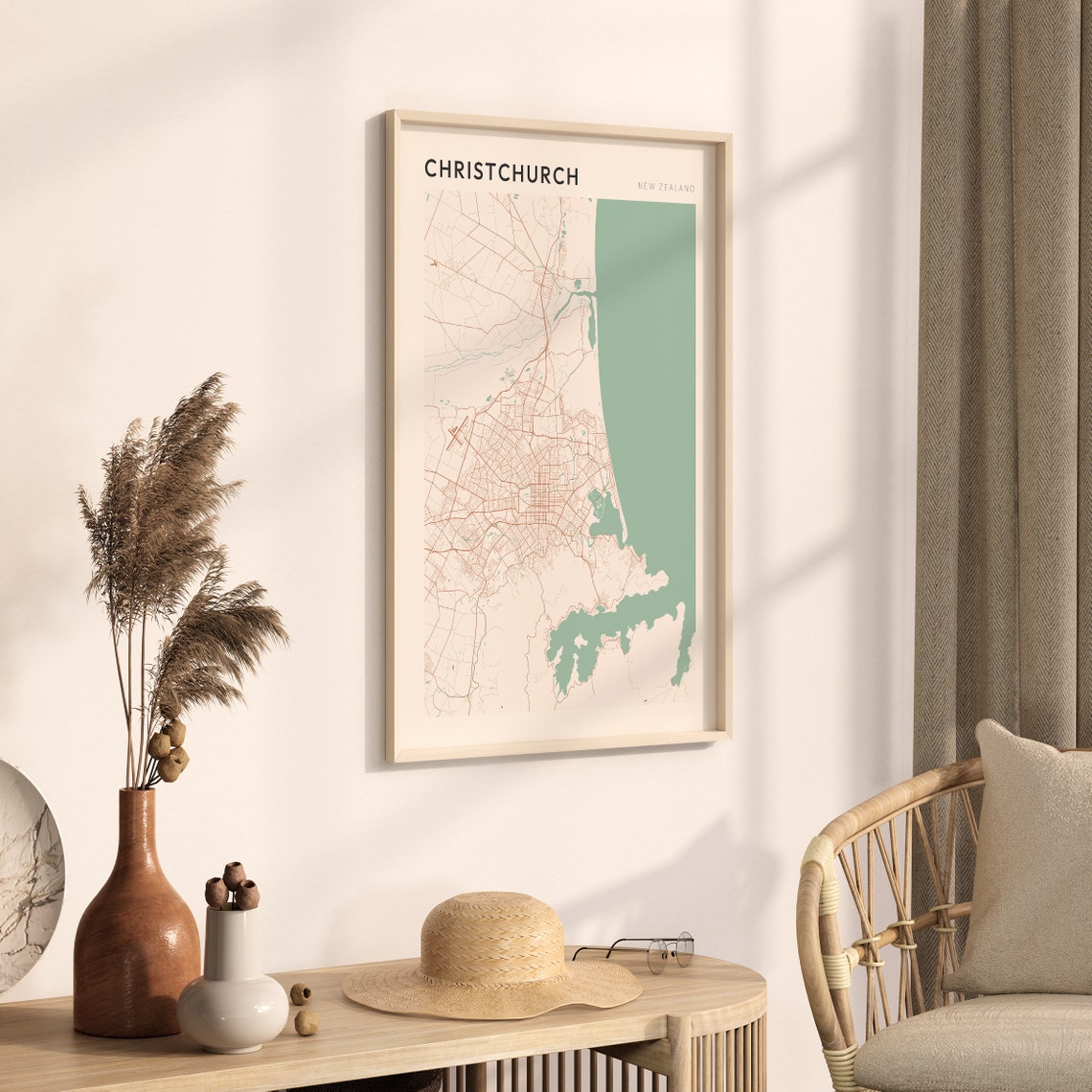 Christchurch Map Poster Christchurch Wall Art Christchurch Map Christchurch Poster Christchurch Map Print Christchurch New Zealand - Image 3