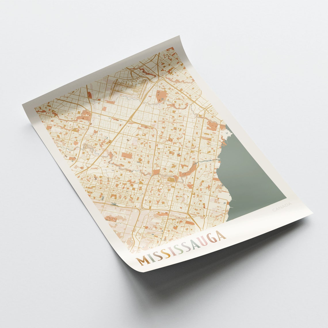 Mississauga Canada Warm Terracotta Minimalist City Map Poster Decor - Image 2
