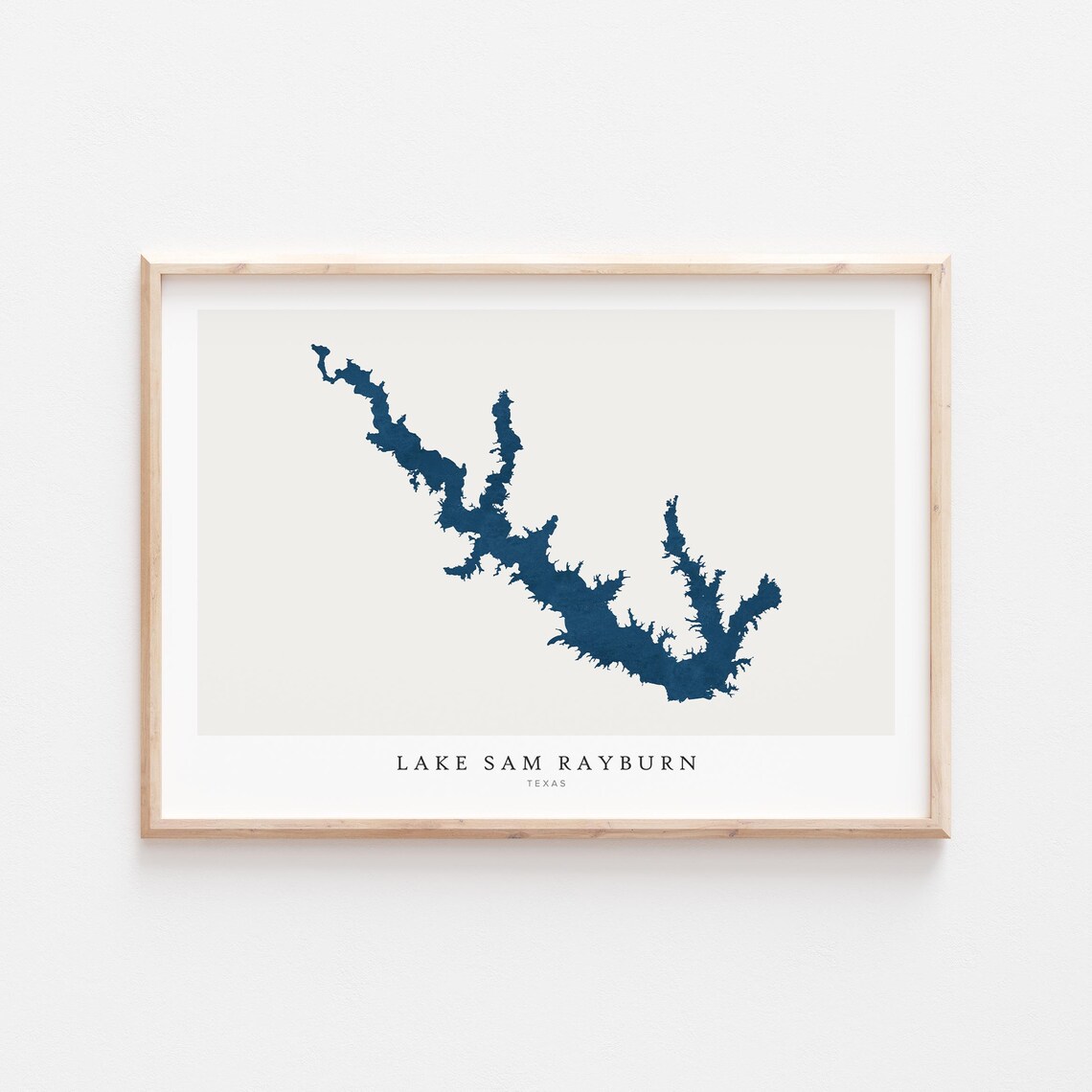 Lake Sam Rayburn Map, Texas Travel Poster