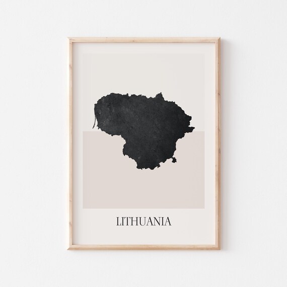 Lithuania Map Poster Print Minimalist Boho Wall Art Decor For Home Or Gift