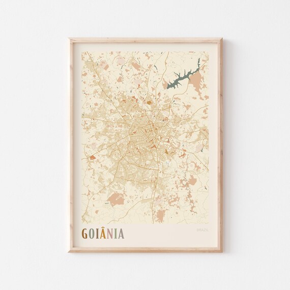 Goiania Map Poster Print Wall Art Brazil Travel Gift Boho Decor