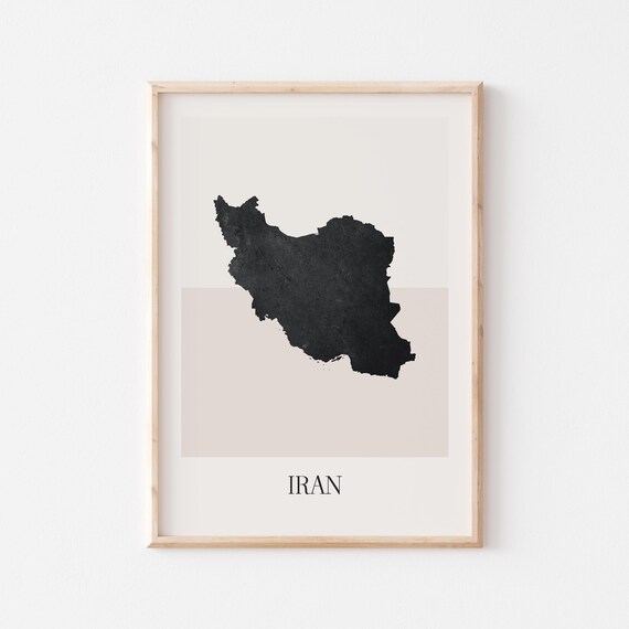 Iran Map Poster Print Minimalist Boho Wall Art Decor For Home Or Gift