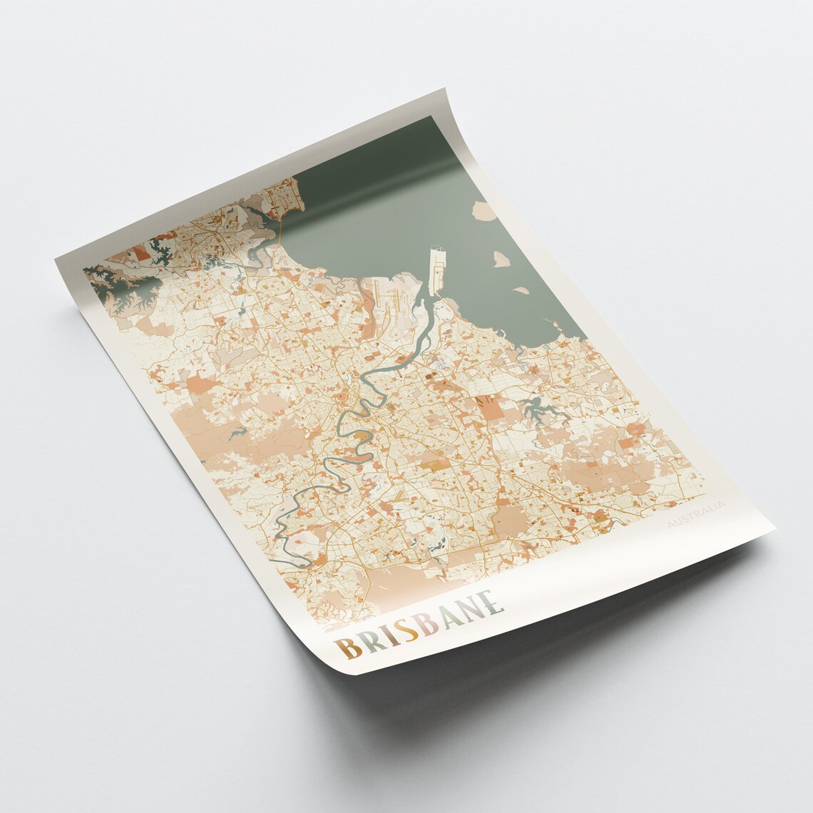 Brisbane Map Poster, Boho Travel Wall Art - Image 2