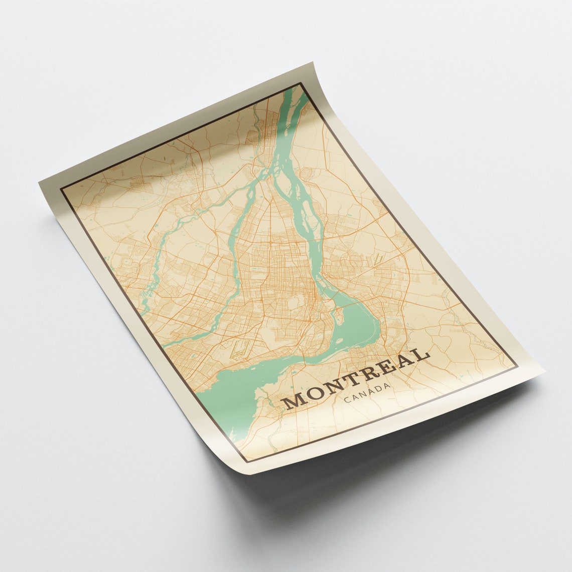 Montreal Canada Vintage Street Map City Art Poster Home Decor Gift - Image 2