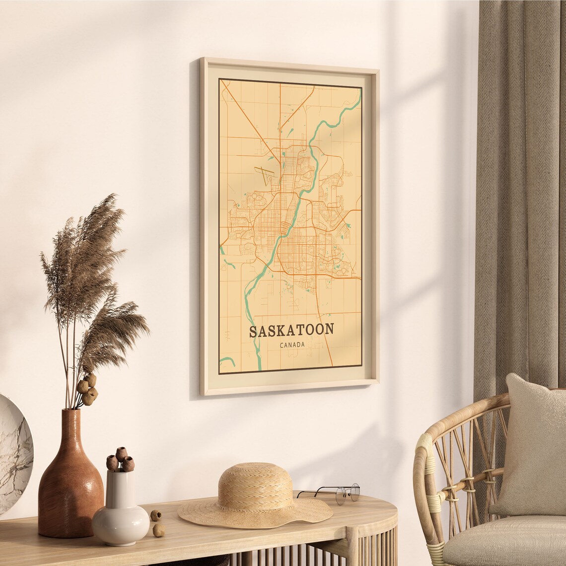 Saskatoon Canada Vintage Street Map City Art Poster Home Decor Gift - Image 3