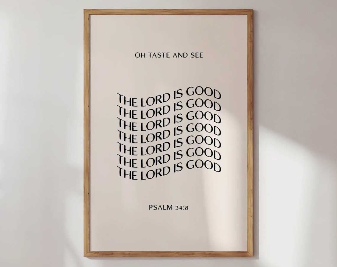 Oh Taste And See The Lord Is Good Psalm 34:8 Retro Wavy Poster
