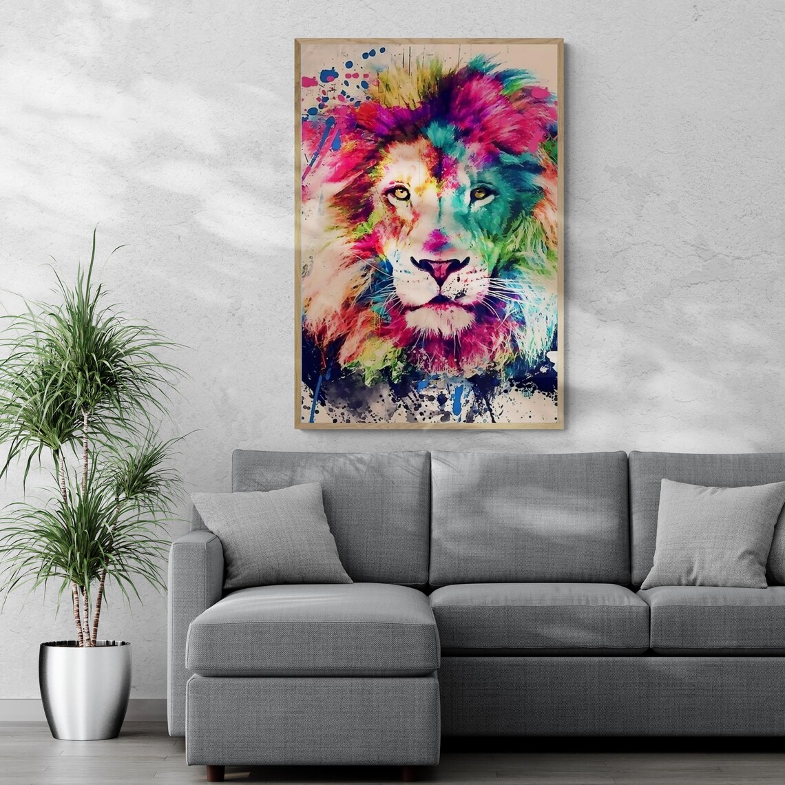 Abstract Lion, Modern Animal Artwork