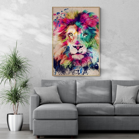 Abstract Lion, Modern Animal Artwork