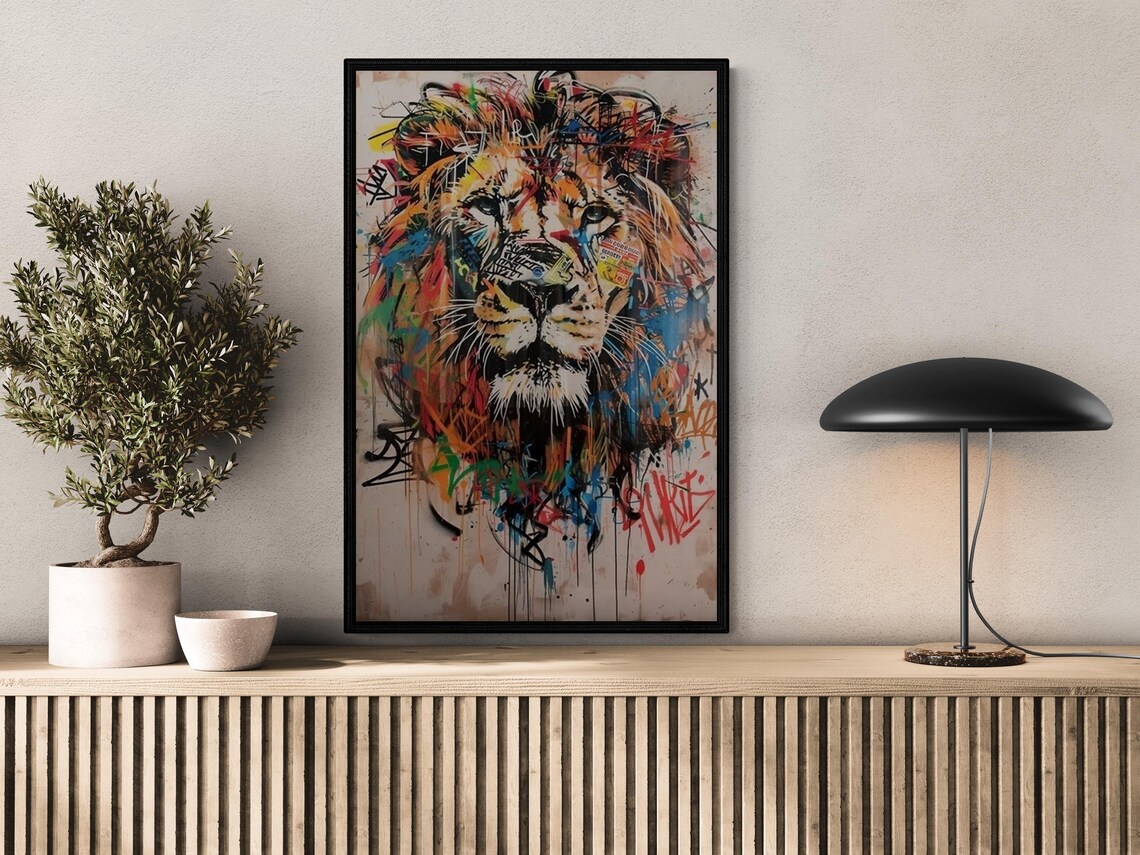 Abstract Lion, Modern Pop Art Portrait