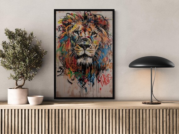Abstract Lion, Modern Pop Art Portrait