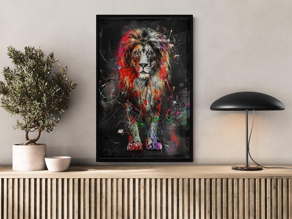 Abstract Lion, Modern Pop Art Animal Portrait