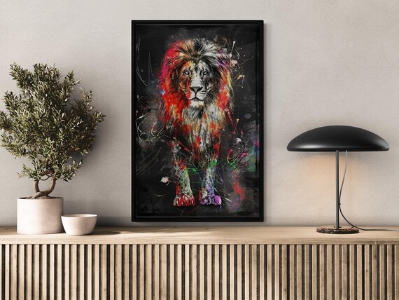 Abstract Lion, Modern Pop Art Animal Portrait