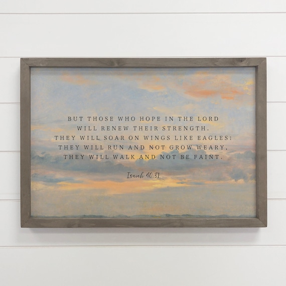 Isaiah 40 31 Bible Verse Hope and Strength Scripture Art Poster