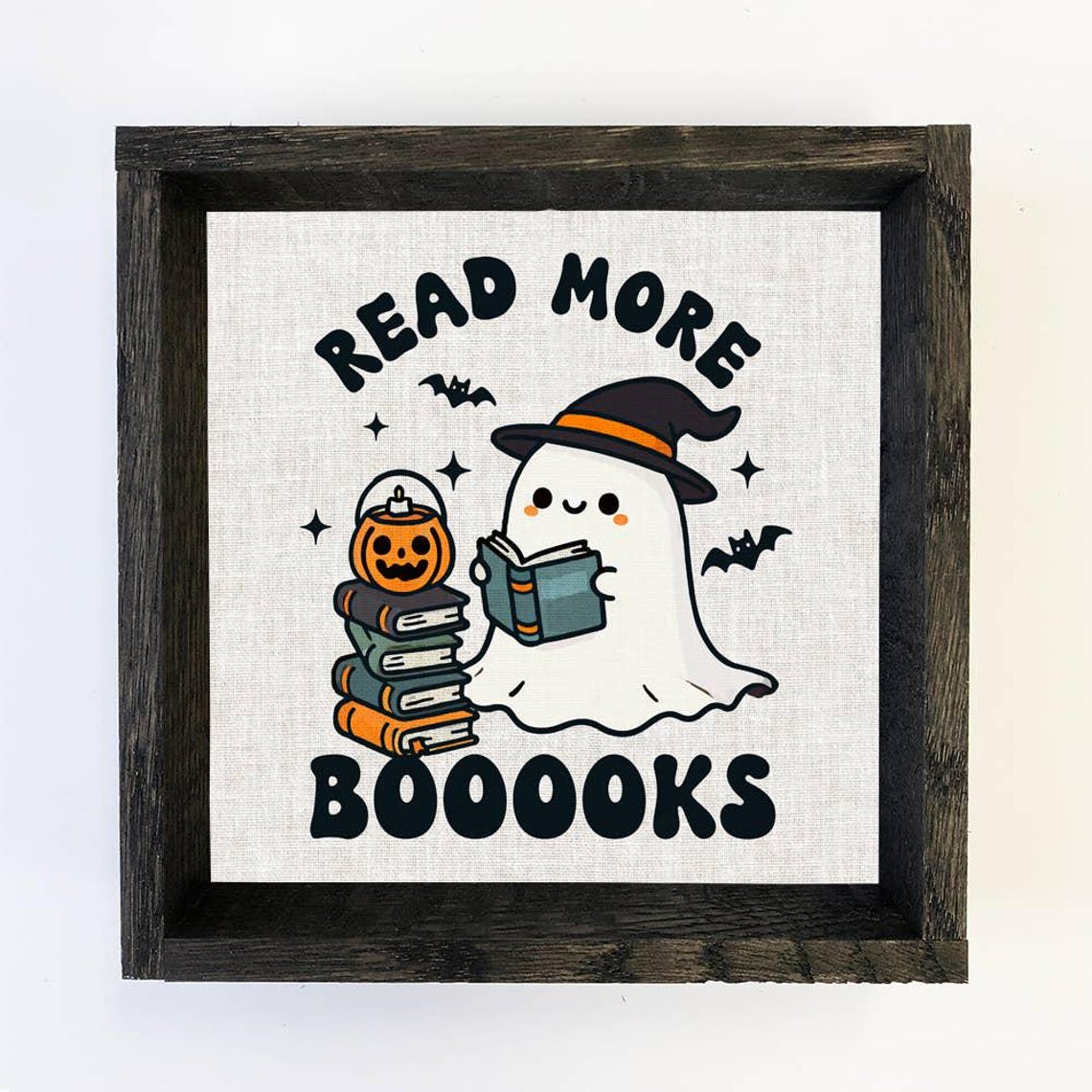 Funny Halloween Read More Books Canvas Art