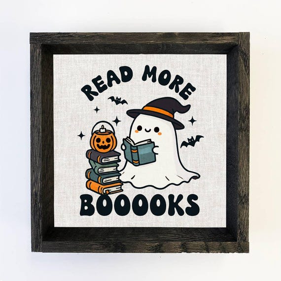 Funny Halloween Read More Books Canvas Art