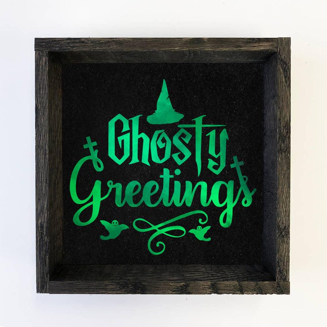Ghostly Greetings Cute Halloween Sign Word Art