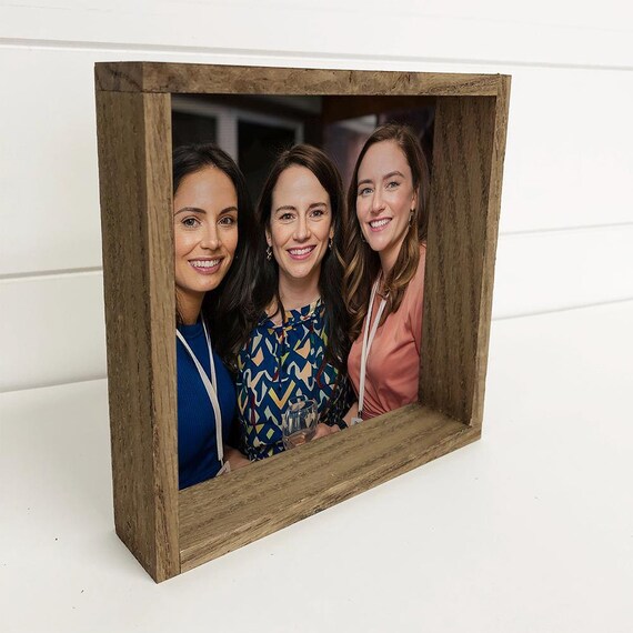 Three Joyful Women Friends Smiling Together Fun Event Photo Poster