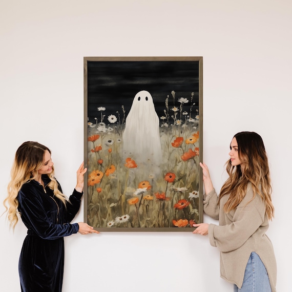 In Wildflowers Halloween Nature Canvas Art Framed Wooden Sign