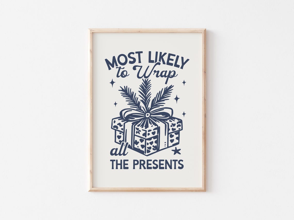 Most Likely To Wrap All The Presents Cute Christmas Gift Poster - Image 4