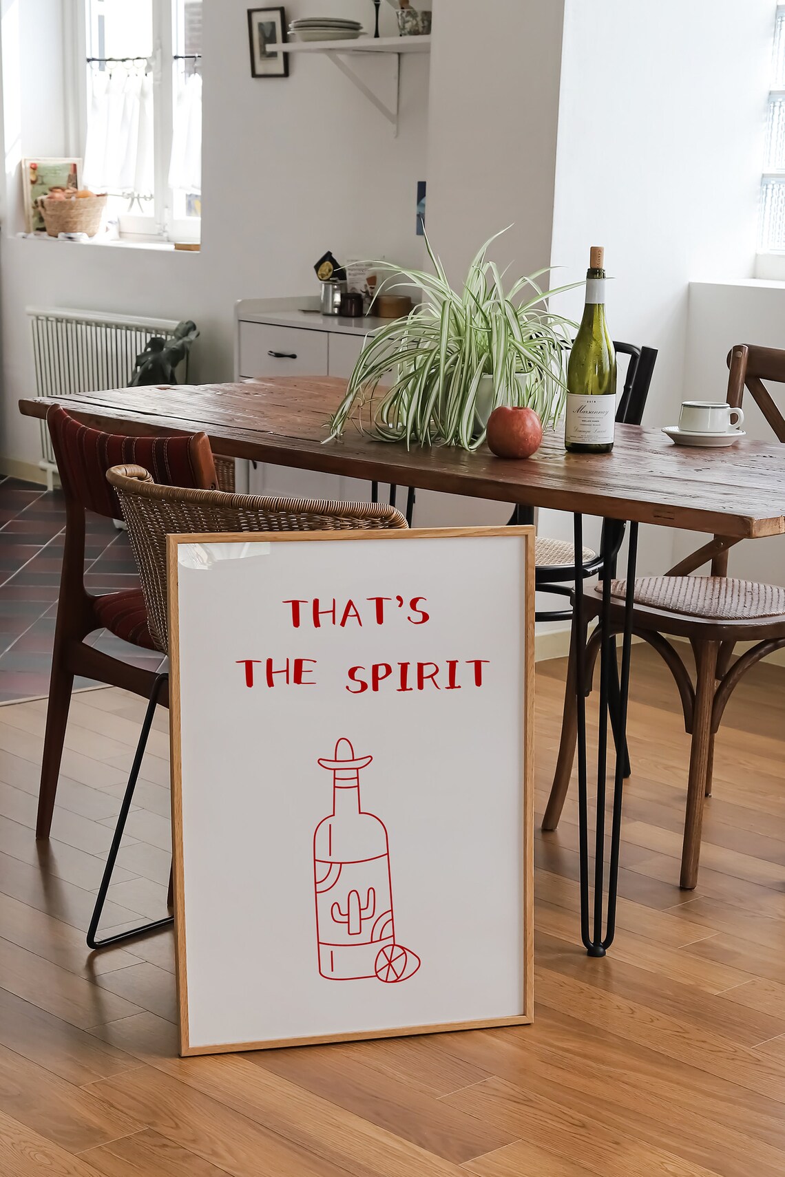 That Is the Spirit Tequila Bottle Line Art Bar Cart Drink Poster - Image 3