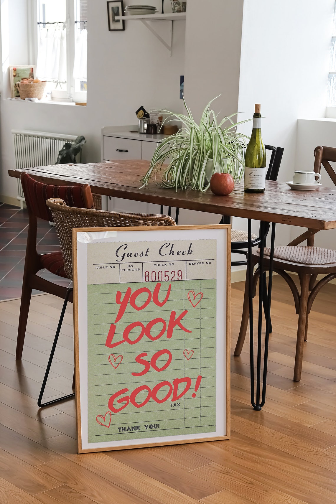 You Look So Good Vintage Guest Check Retro Kitchen Bar Cart Poster - Image 3