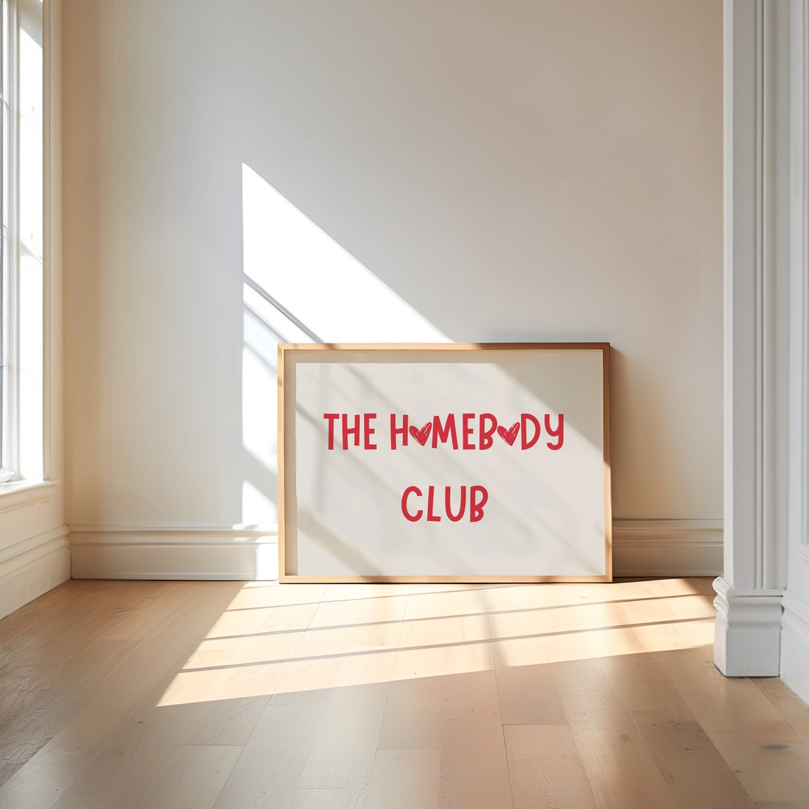 The Homebody Club Print Minimalist Heart Poster Trendy Home Decor Cute Quote Art Aesthetic Apartment Wall Art Living Room Introvert Art - Image 3