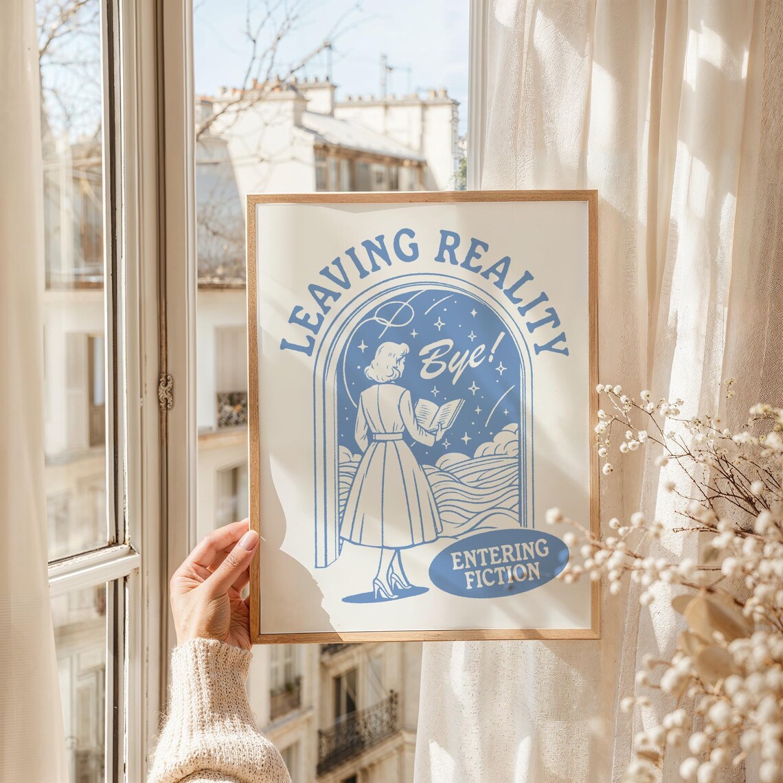 Leaving Reality Entering Fiction Vintage Quote Art Print - Image 4