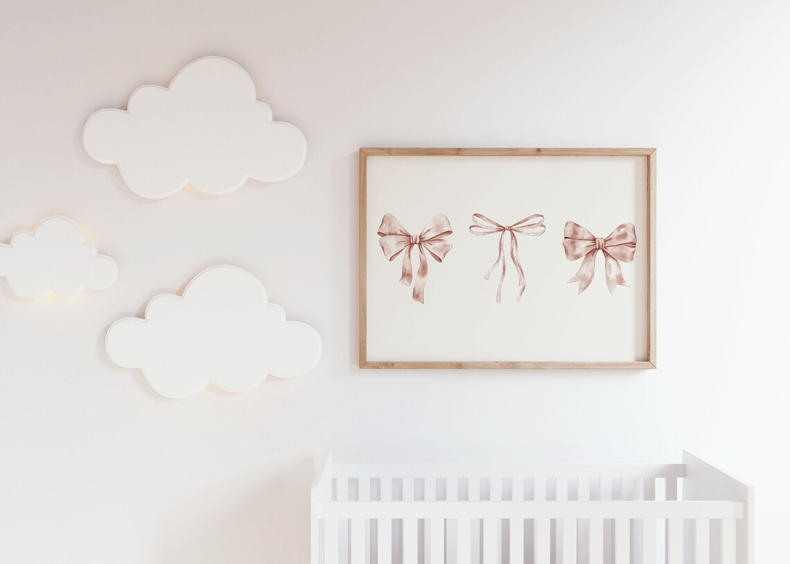 Trendy Ribbon Wall Art, Neutral Nursery Decor - Image 2