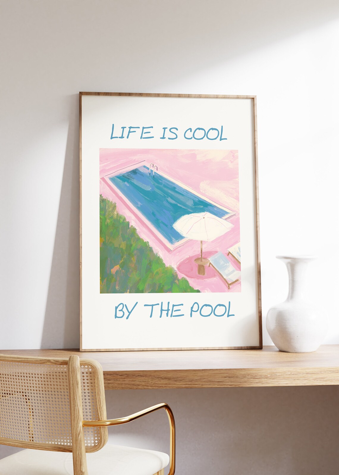 Life Is Cool By The Pool Funny Summer Poster - Image 2