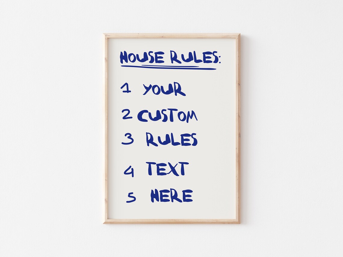 Custom Home Rules Handwritten Apartment Art Print - Image 5