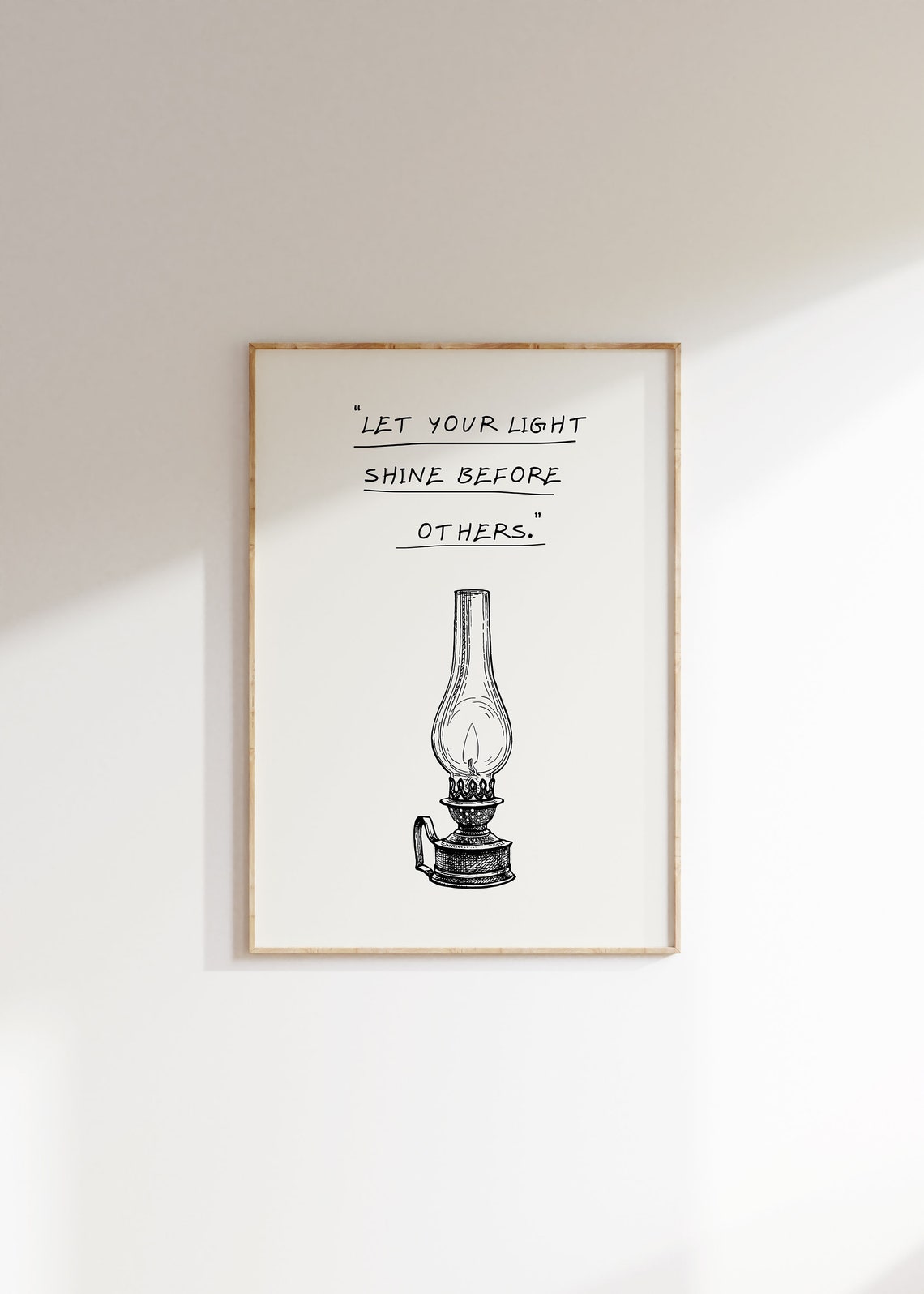 Let Your Light Shine Before Others Oil Lamp Christian Quote Poster - Image 2