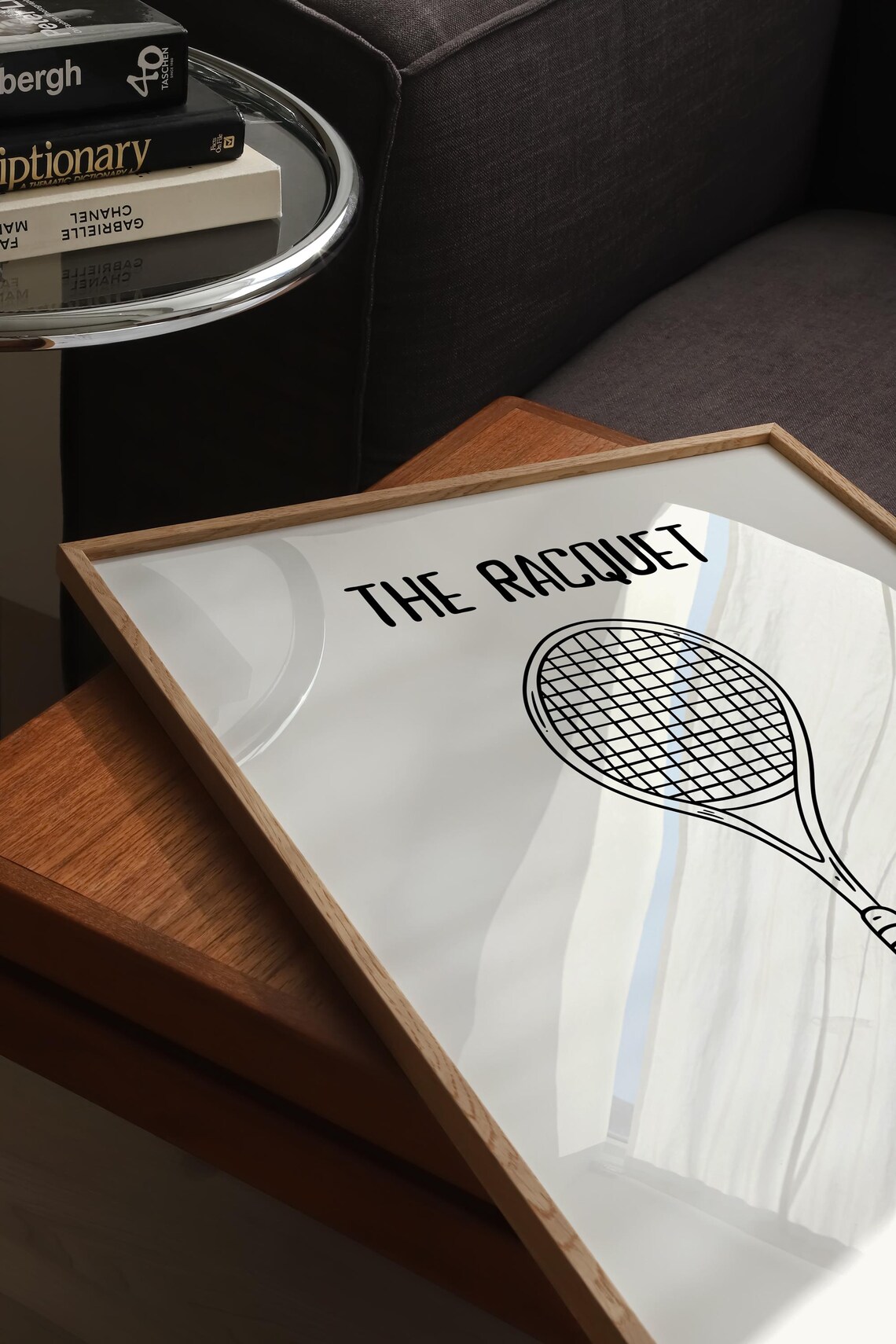 The Racquet Club Classic Tennis Racquet Hand Drawn Sports Poster - Image 4