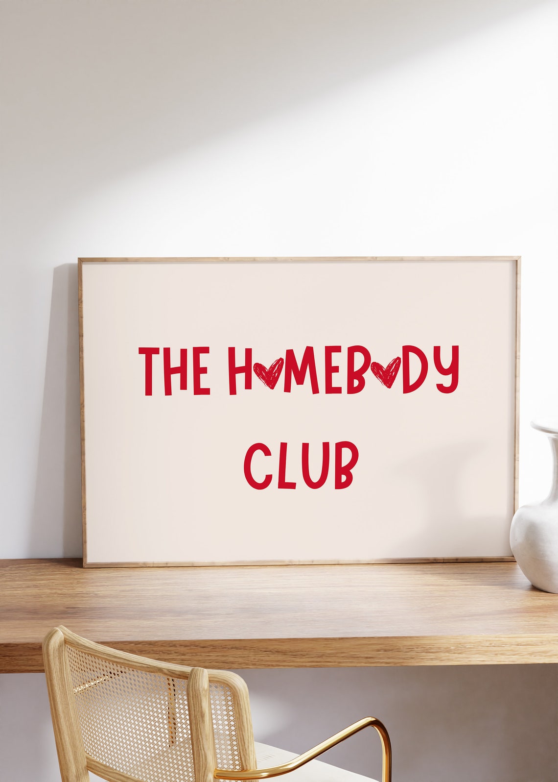 The Homebody Club Print Minimalist Heart Poster Trendy Home Decor Cute Quote Art Aesthetic Apartment Wall Art Living Room Introvert Art - Image 4