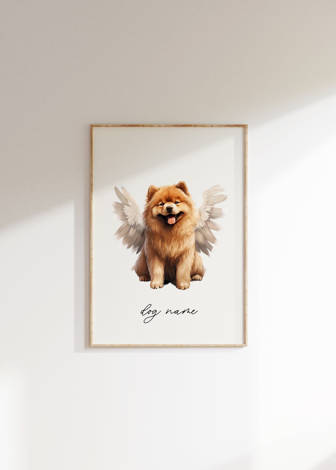Chow Chow Angel Wings Custom Dog Memorial Portrait Art Poster - Image 2